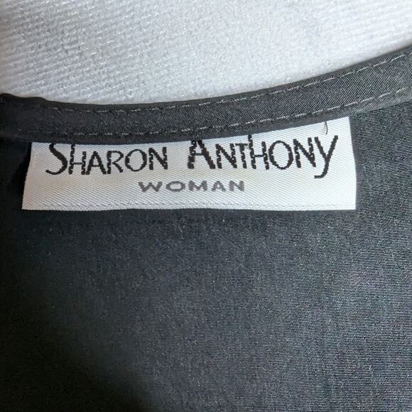 Vtg 1990s Sharon Anthony Black Purple Watercolor Frog Toggle Blazer Jacket 2X - Picture 5 of 5